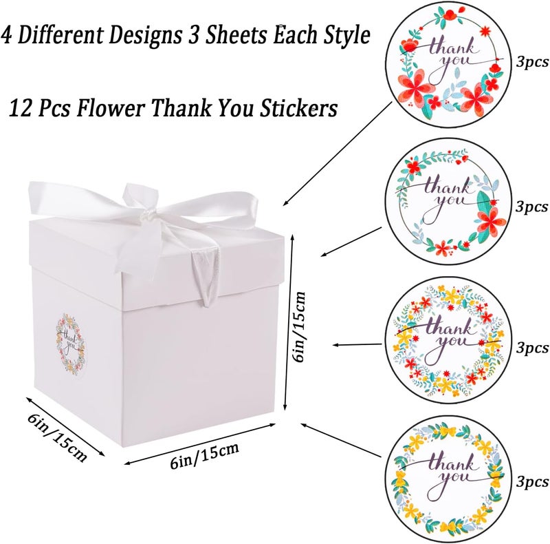 Elephantpackage 12Pack White 6Inch Gift Boxes with Lids, Squared Boxes with Lids Perfect for Weddings, Birthday Party Favor, Engagements, Graduations, Holidays, Christmas Xmas, New Year. - Image 2